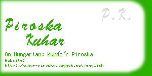 piroska kuhar business card